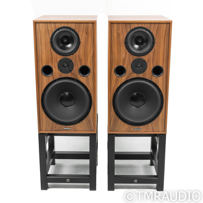 Spendor Classic 100 Bookshelf Speakers; Walnut Pair w/ HiFi Racks Stands