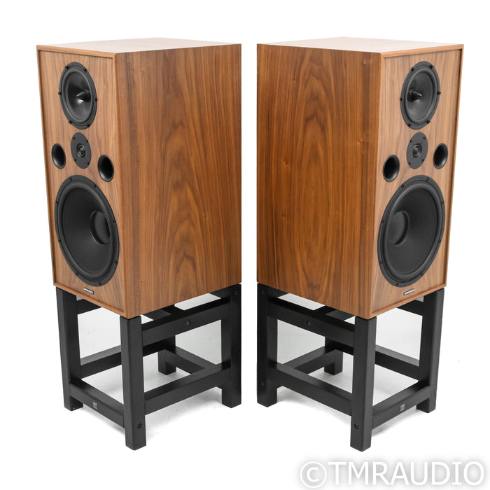 Spendor Classic 100 Bookshelf Speakers; Walnut Pair w/ HiFi Racks Stands