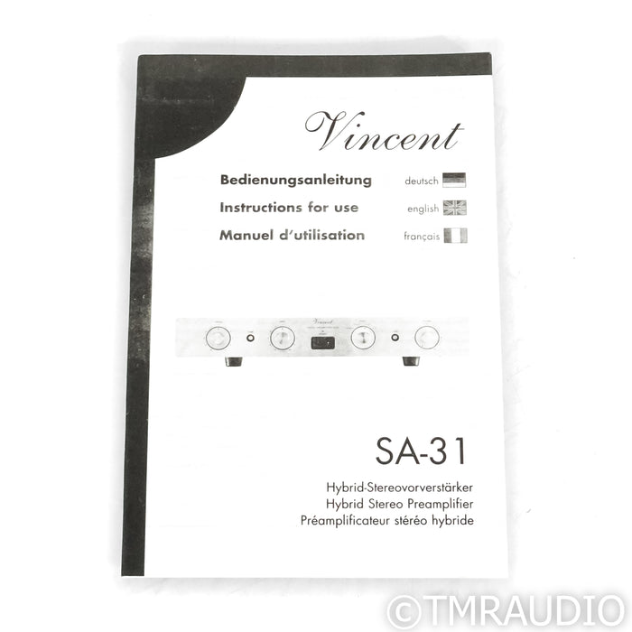 Vincent Audio SA-31 Stereo Hybrid Preamplifier