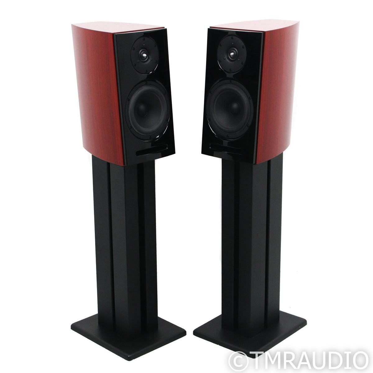Aerial Acoustics Model 5T Bookshelf Speakers; Cherry Pair w/ Stands ...