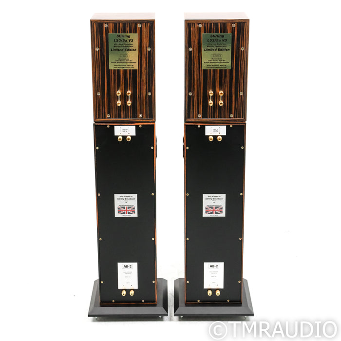 Stirling Broadcast LS3/5a v3 Bookshelf Speakers; Pair with AB-2 Base Extenders