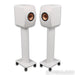 KEF LS50 Meta Bookshelf Speakers; White Pair w/ Stands; Gaia III