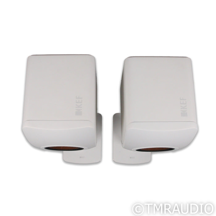 KEF LS50 Meta Bookshelf Speakers; White Pair w/ Stands; Gaia III
