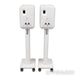 KEF LS50 Meta Bookshelf Speakers; White Pair w/ Stands; Gaia III