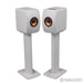 KEF LS50 Wireless II Active Bookshelf Speakers; White Pair with Stands