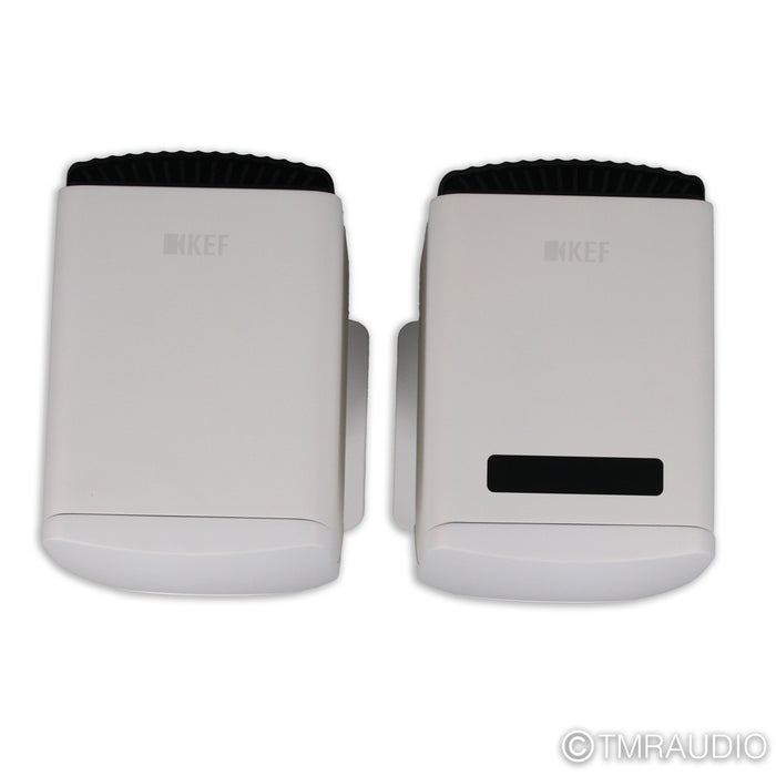 KEF LS50 Wireless II Active Bookshelf Speakers; White Pair with Stands