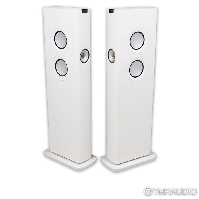 KEF LS60 Wireless Active Floorstanding Speakers; Mineral White Pair