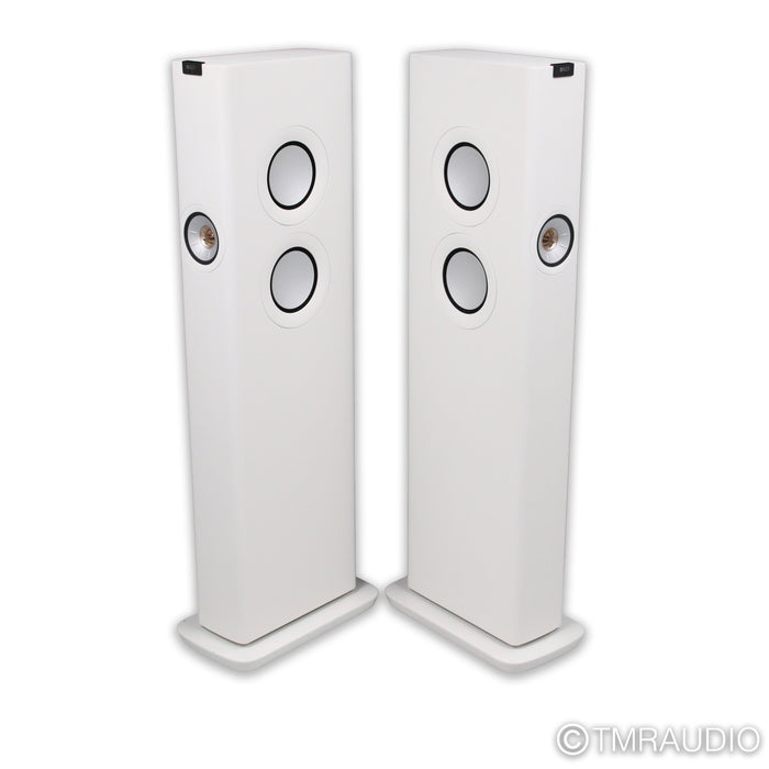 KEF LS60 Wireless Active Floorstanding Speakers; Mineral White Pair