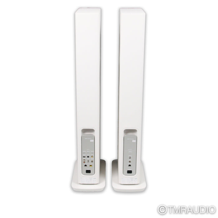 KEF LS60 Wireless Active Floorstanding Speakers; Mineral White Pair