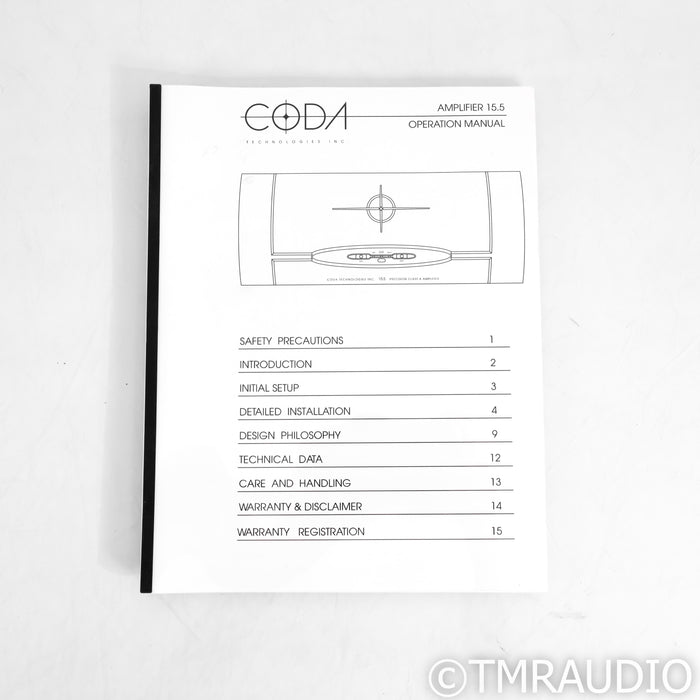 Coda 15.5 Stereo Power Amplifier