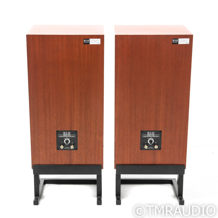 KLH Model Five Bookshelf Speakers; Mahogany Pair with Stands