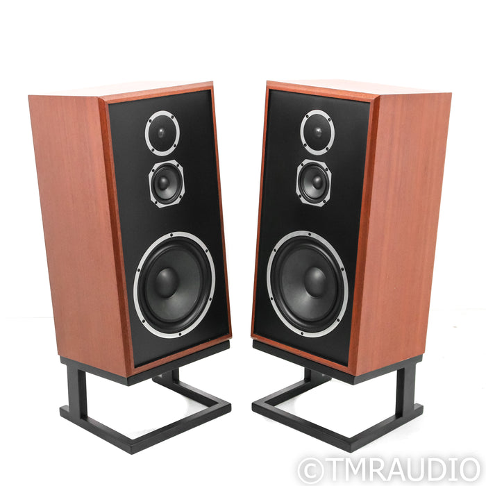 KLH Model Five Bookshelf Speakers; Mahogany Pair with Stands