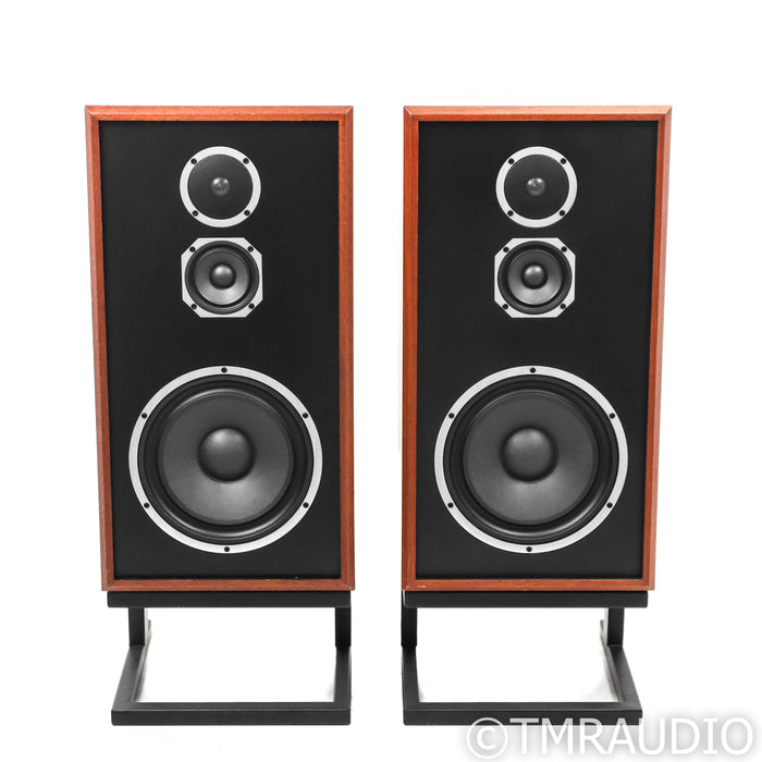 KLH Model Five Bookshelf Speakers; Mahogany Pair with Stands