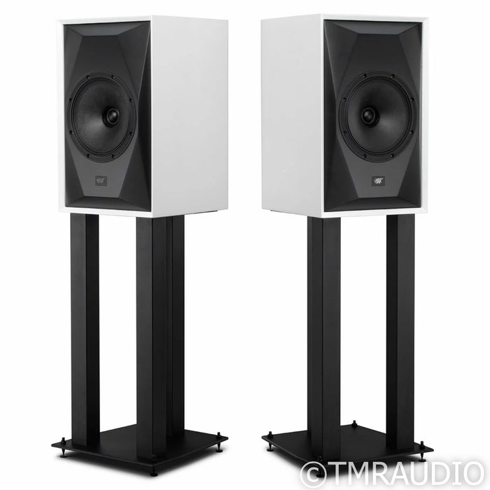 MoFi Electronics SourcePoint 8 Bookshelf Speakers; White Pair w/ Stands (Sealed)