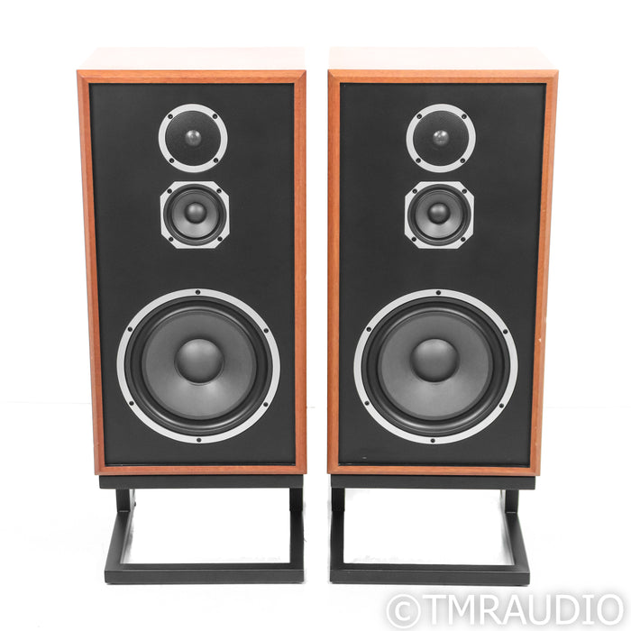 KLH Model Five Bookshelf Speakers; Mahogany Pair with Stands