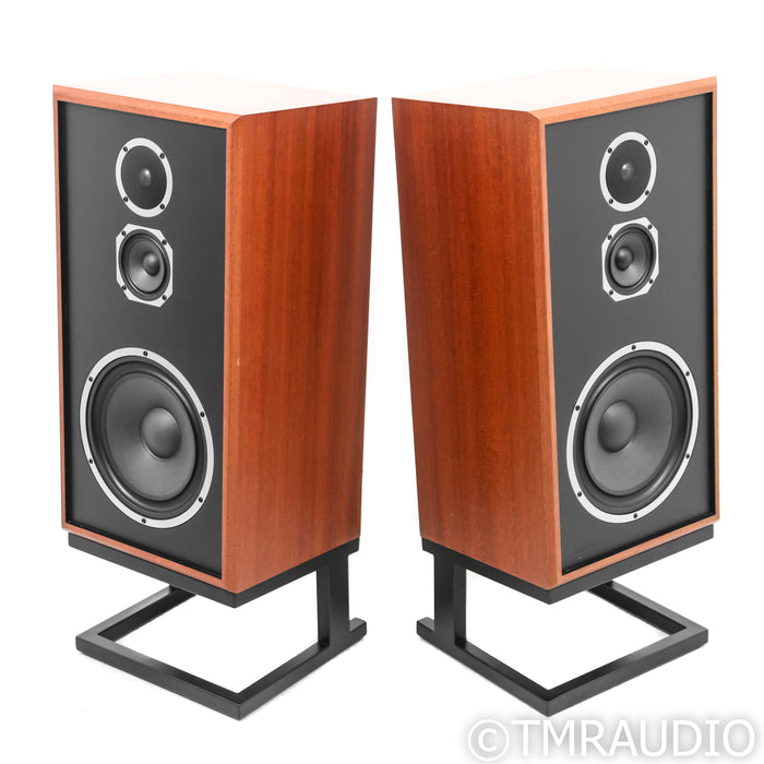 KLH Model Five Bookshelf Speakers; Mahogany Pair with Stands
