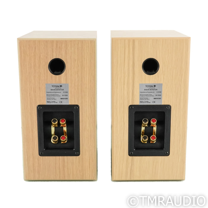 Totem Acoustic Bison Monitor Bookshelf Speakers; White Oak Pair (Open Box)