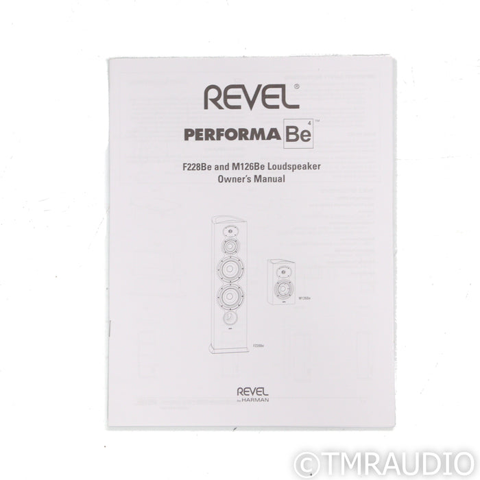 Revel Performa M126Be Bookshelf Speakers; Pair w/ Stands