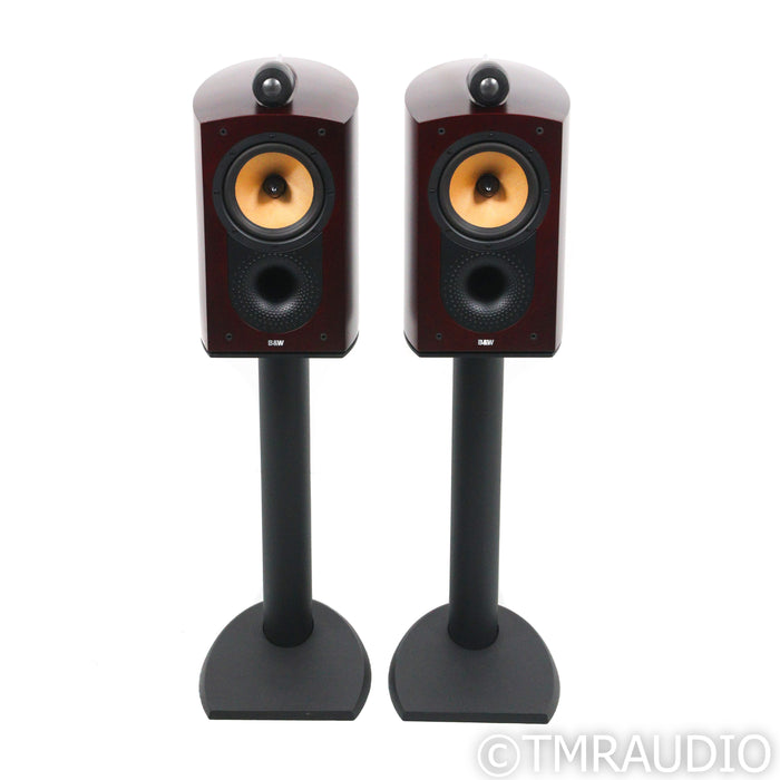 Bowers & Wilkins Nautilus 805 Bookshelf Speakers; Red Cherry Pair; w/ Stands