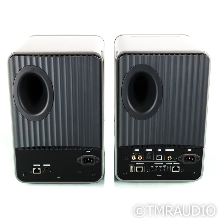 KEF LS50 Wireless Bookshelf Speakers; Titanium Grey Pair
