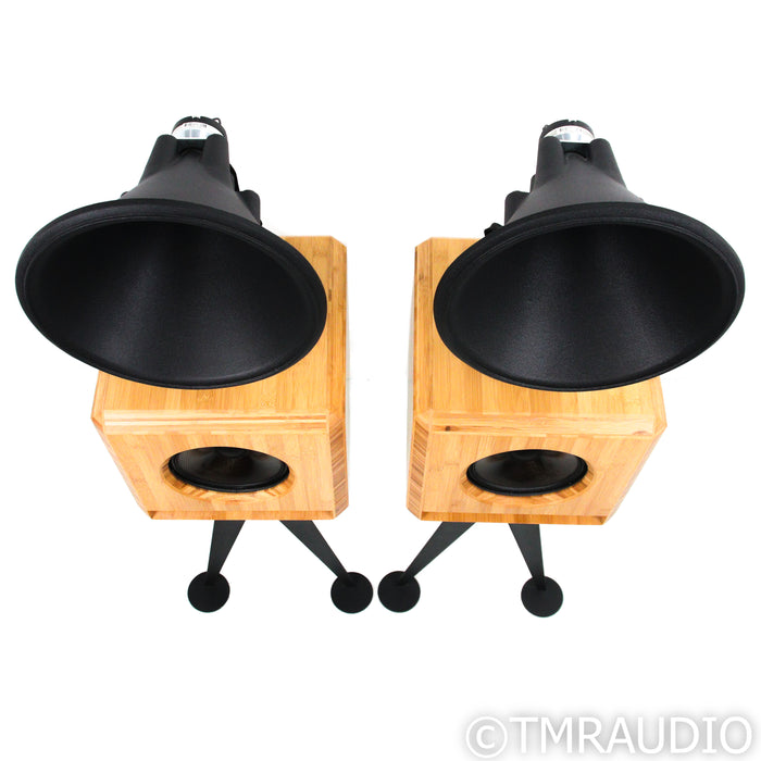 Oswalds Mill Audio Mini Loudspeakers; Bamboo Pair w/ Stands