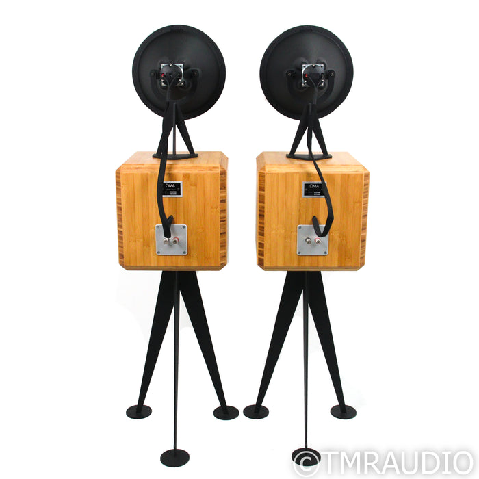 Oswalds Mill Audio Mini Loudspeakers; Bamboo Pair w/ Stands