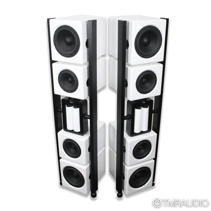 AudioNec Evo 3 Signature Floorstanding Speakers; White Pair w/ Crossovers