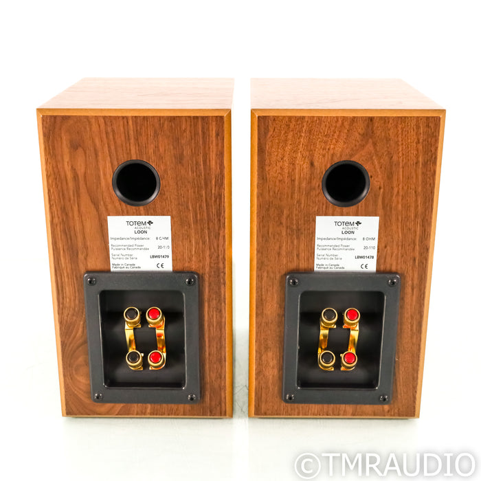 Totem Acoustic Loon Bookshelf Speakers; Black Walnut Pair (Open Box)