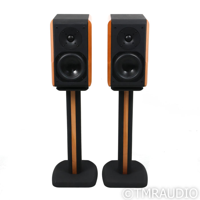 Chario Constellation Delphinus Bookshelf Speakers; Cherry Pair w/ Stands