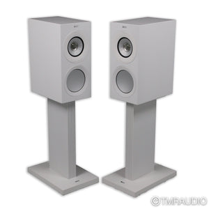 KEF R3 Meta Bookshelf Speakers; Gloss White Pair with Stands