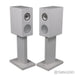 KEF R3 Meta Bookshelf Speakers; Gloss White Pair with Stands