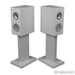 KEF R3 Meta Bookshelf Speakers; Gloss White Pair with Stands