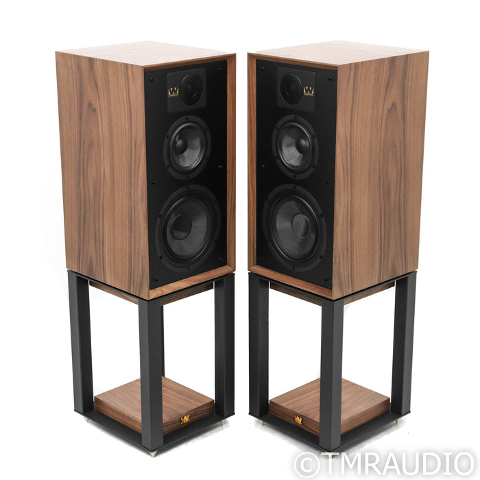 Wharfedale Linton 85th Anniversary Bookshelf Speakers; Walnut pair w/ Stands