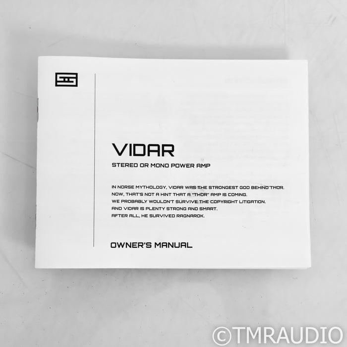 Schiit Audio Vidar 1 Stereo Power Amplifier; Black