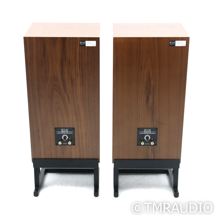 KLH Model Five Bookshelf Speakers; Walnut Pair with Stands