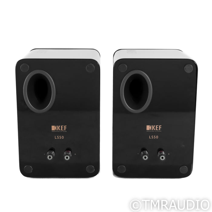 KEF LS50 Bookshelf Speakers; Black Pair