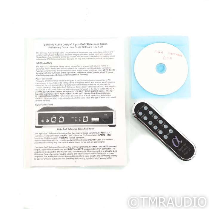 Berkeley Audio Design Alpha DAC Reference; D/A Converter; MQA