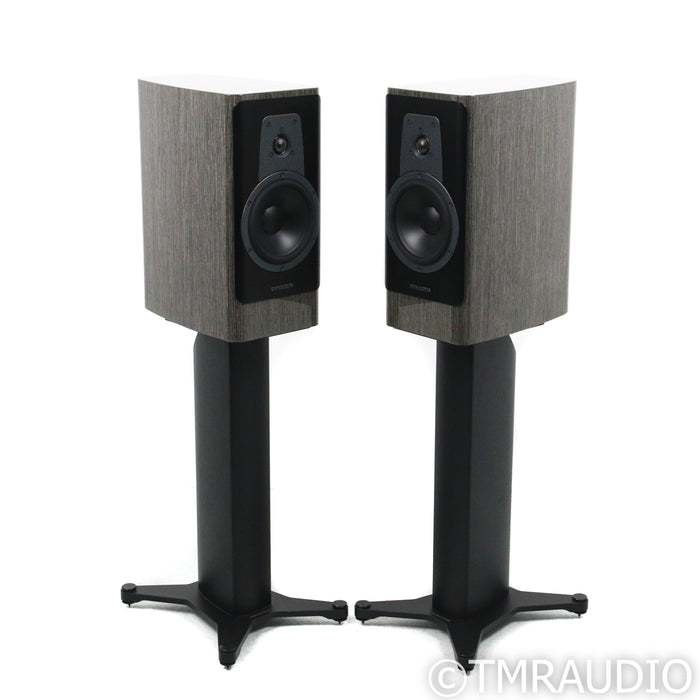 Dynaudio Contour 20 Bookshelf Speakers; Grey Oak High Gloss Pair w/ Stands