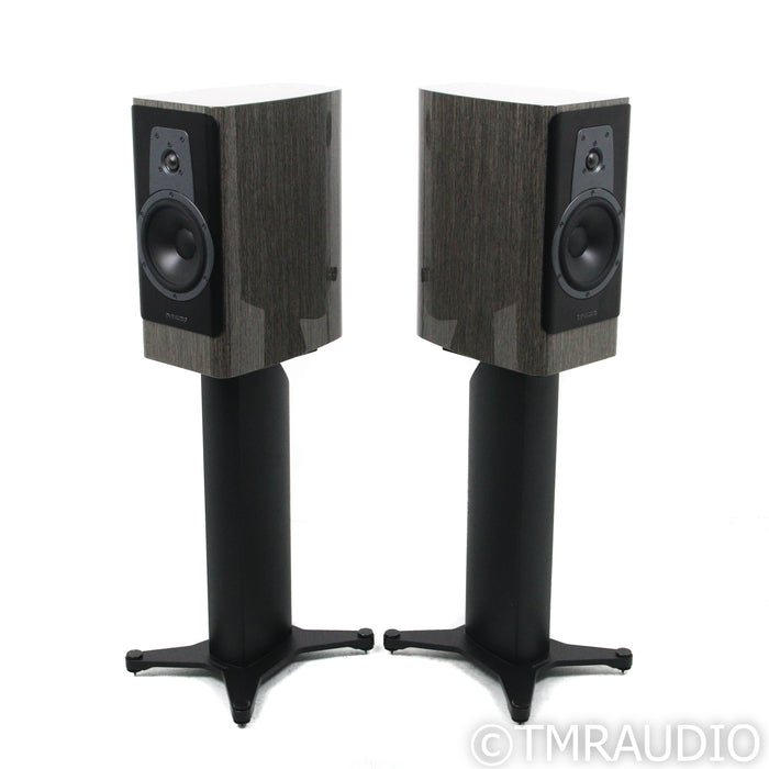 Dynaudio Contour 20 Bookshelf Speakers; Grey Oak High Gloss Pair w/ Stands