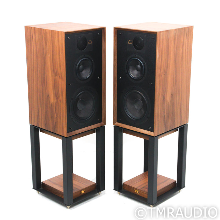 Wharfedale Linton 85th Anniversary Bookshelf Speakers w/ Stands; Walnut Pair