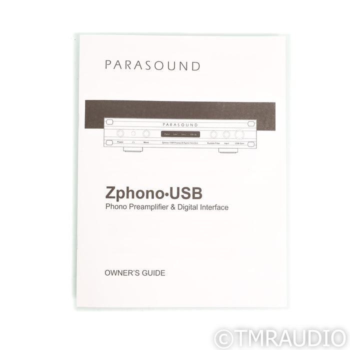 Parasound Zphono MM / MC Phono Preamplifier; Digital Interface