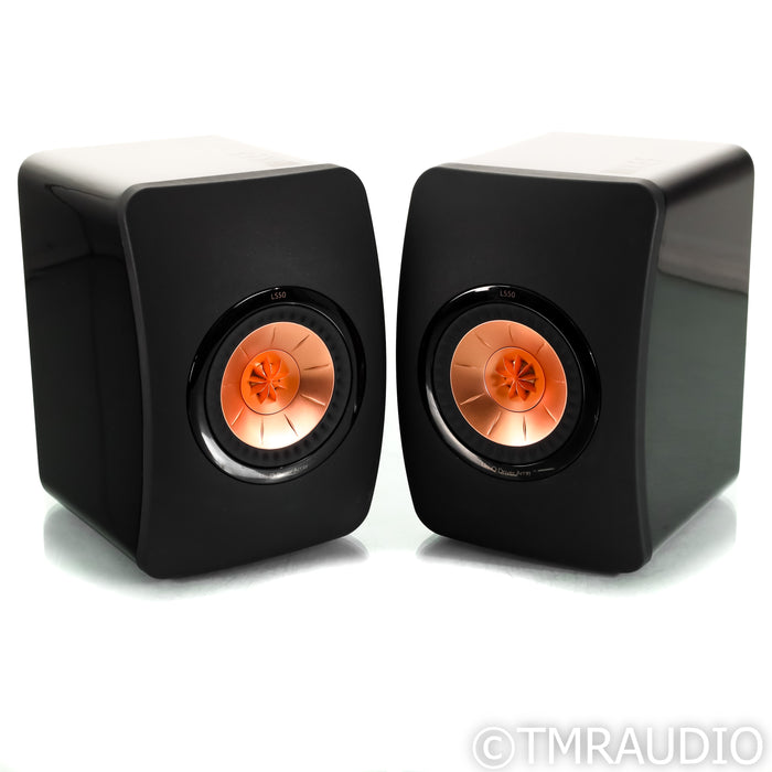 KEF LS50 Bookshelf Speakers; Black Pair