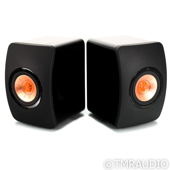 KEF LS50 Bookshelf Speakers; Black Pair