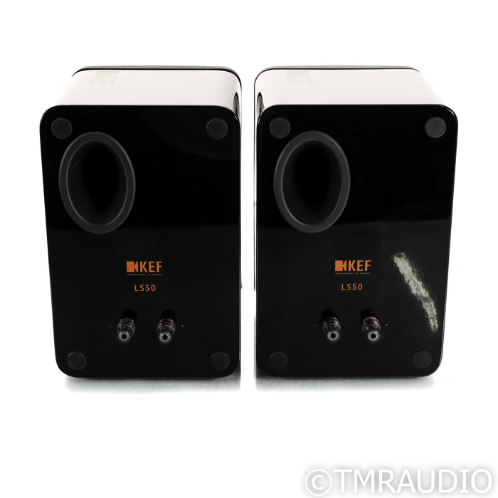 KEF LS50 Bookshelf Speakers; Black Pair
