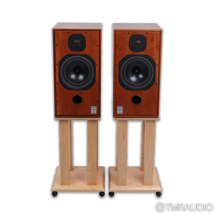 Harbeth C7ES-3 30th Anniversary Bookshelf Speakers; Cherry Pair w/ Stands