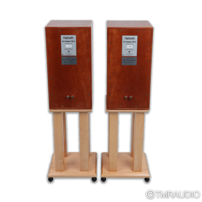 Harbeth C7ES-3 30th Anniversary Bookshelf Speakers; Cherry Pair w/ Stands