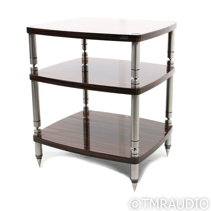 Solidsteel HF Elite Series 3-Shelf Hi-Fi Rack; Ebony Macassar