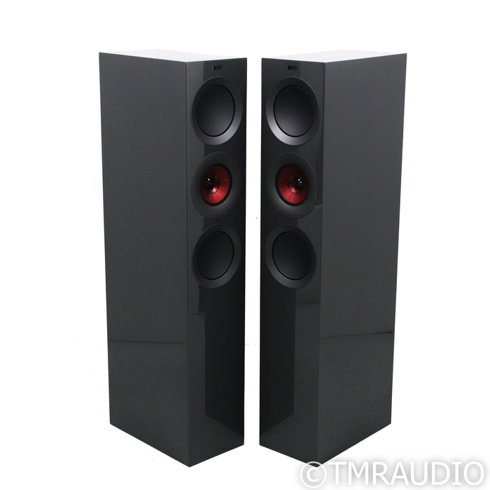 KEF R7 Meta Floorstanding Speakers; Titanium Gloss Pair