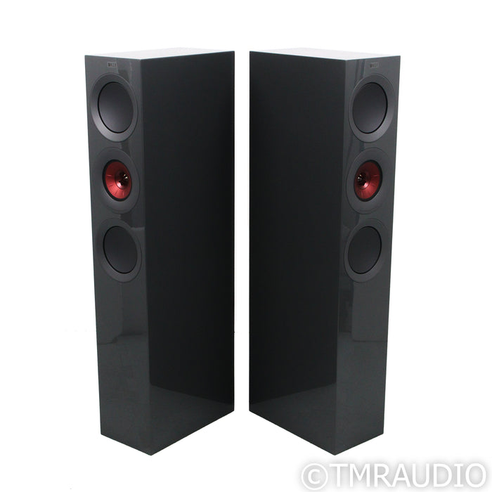 KEF R7 Meta Floorstanding Speakers; Titanium Gloss Pair