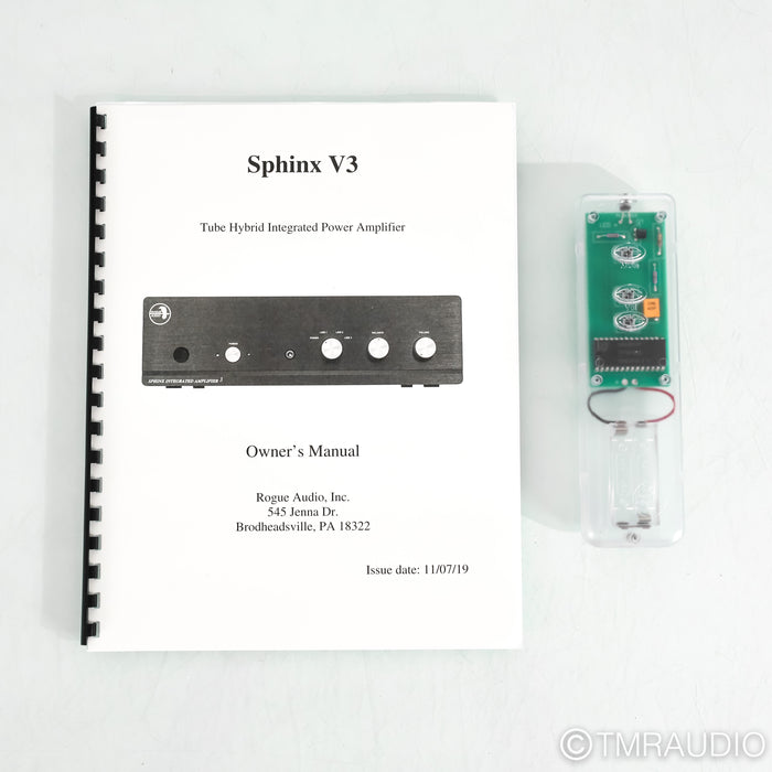 Rogue Audio Sphinx V3 Tube Hybrid Integrated Amplifier; MM / MC Phono